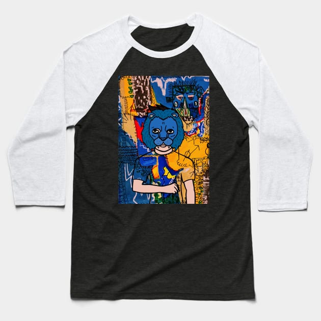 Exclusive Male NFT Character with AnimalEye Color and Street Art Background Baseball T-Shirt by Hashed Art